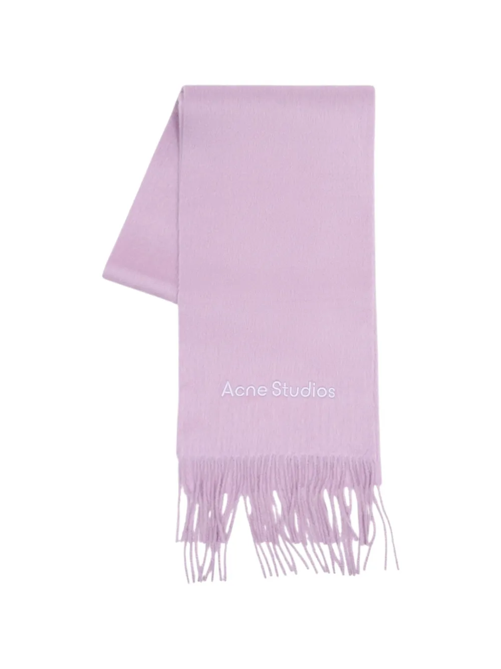 Acne Studios Sjaal met franje en logo Roze