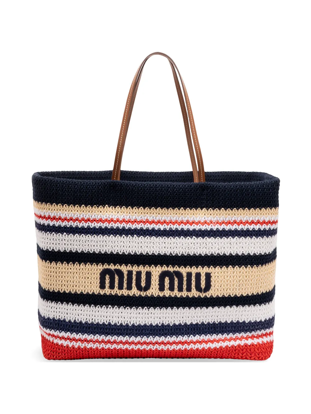 Miu Miu Borsa tote effetto rafia - Blu