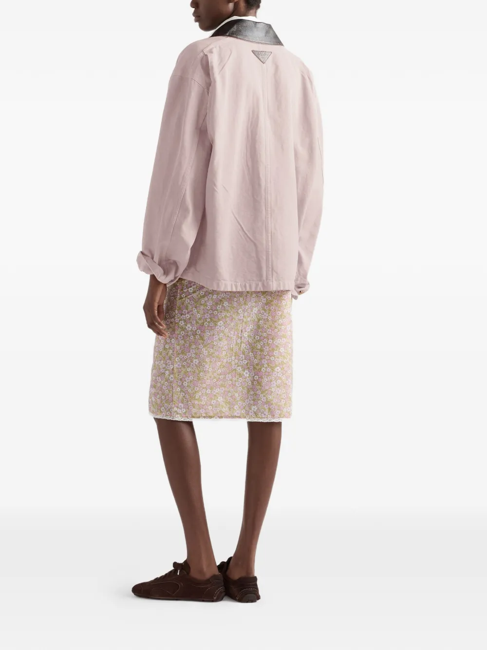 Prada Re-Nylon midi-rok met bloemenprint Roze