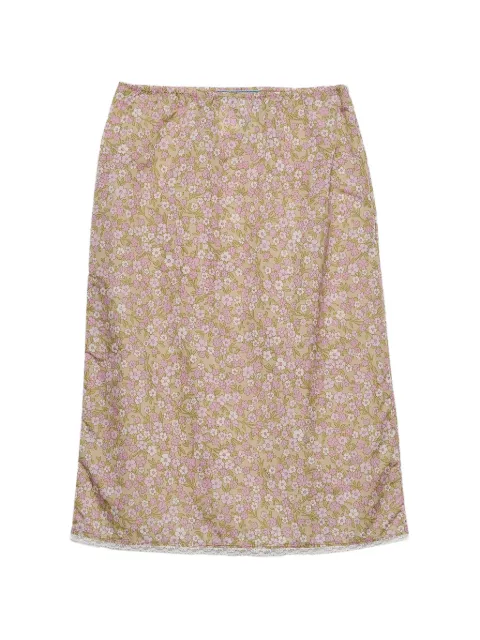 Prada floral-print Re-Nylon midi-skirt