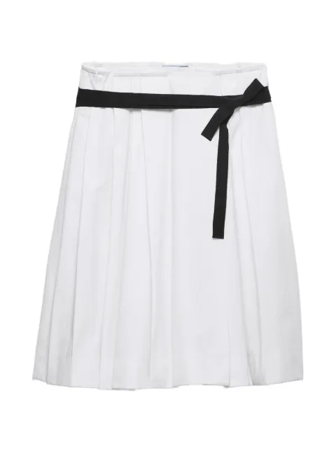 Prada belted gabardine skirt