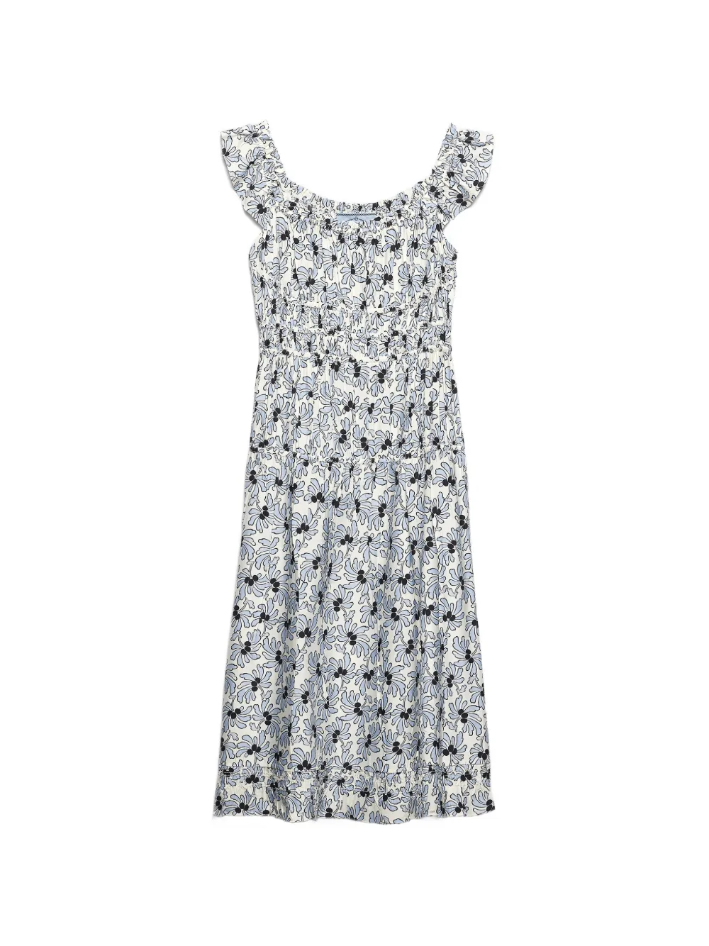 Prada floral-print pongé dress - Bianco