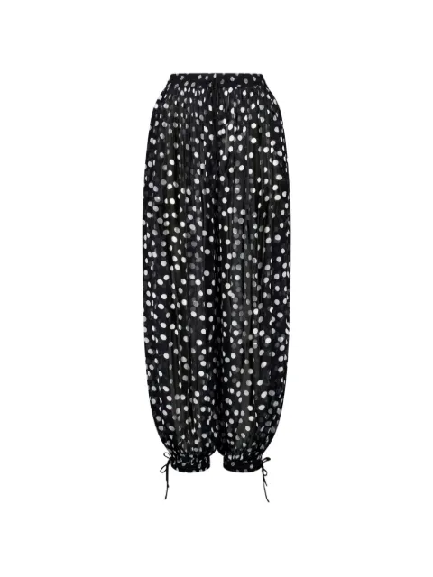 Leslie Amon polka-dot trousers