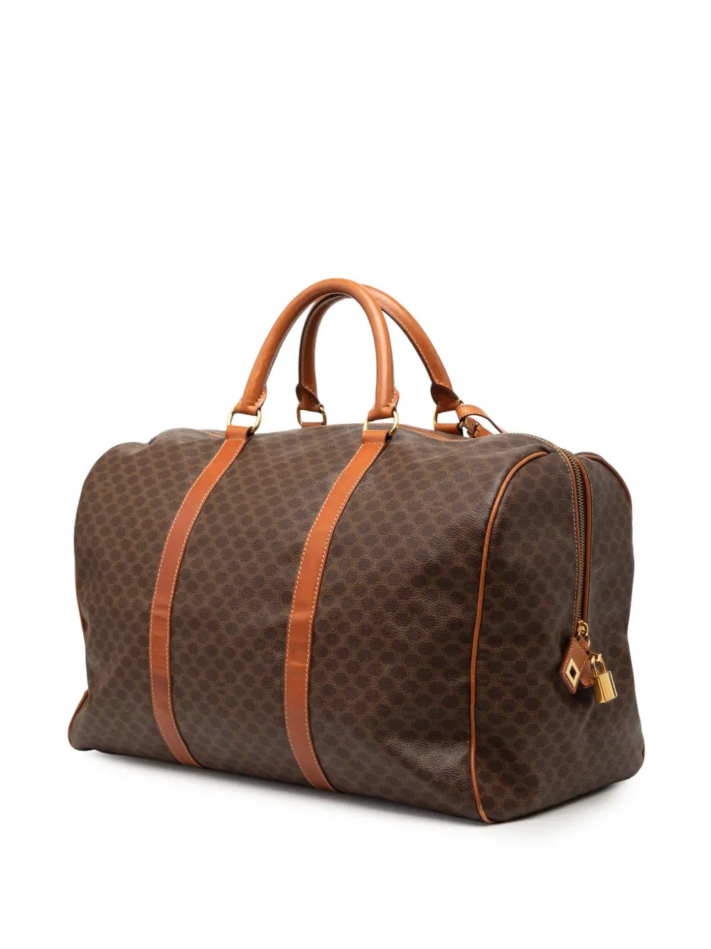  Celine Pre-owned 20th Century Macadam Coated Canvas Travel Bag - Brown 