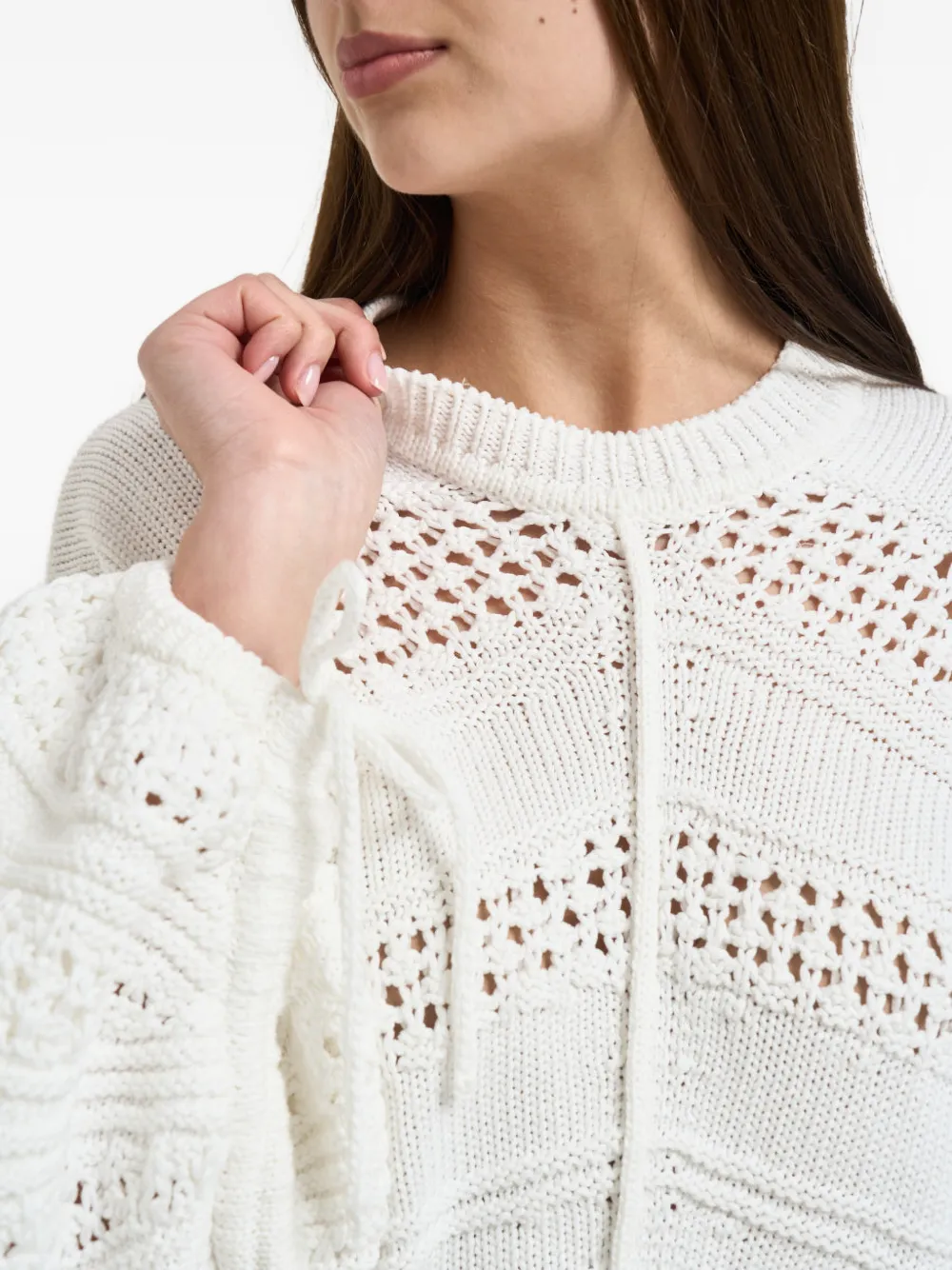 LIU JO Trui met gestrikt detail en lange mouwen Wit