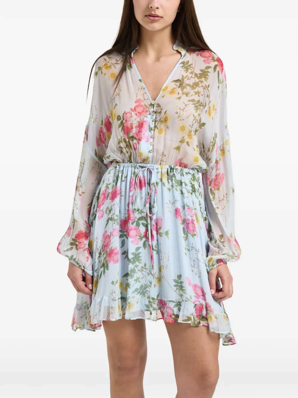 LIU JO Mini-jurk met bloemen-print Blauw