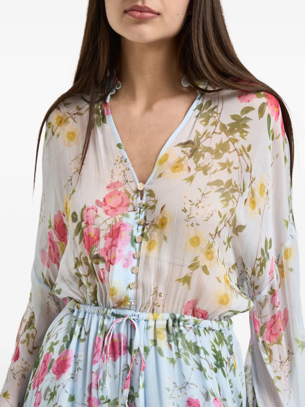 LIU JO Mini-jurk met bloemen-print Blauw