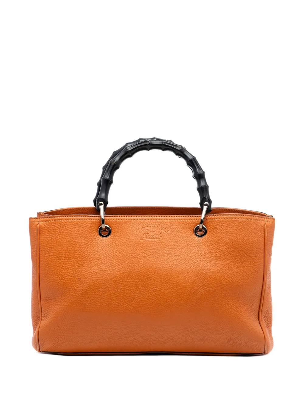 Gucci Pre-Owned 2016-2026 Medium Calfskin Bamboo Shopper satchel - Arancione