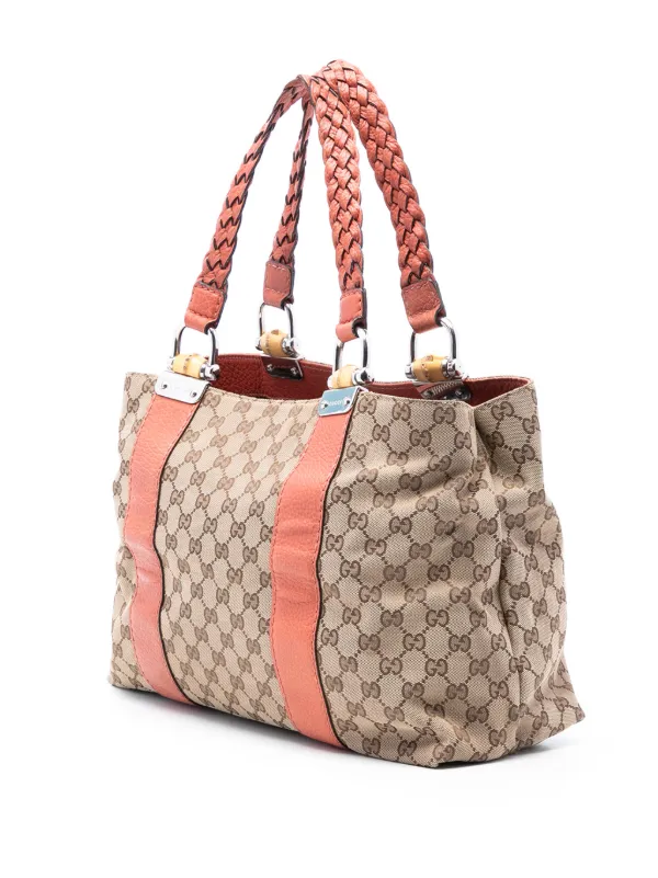 Gucci Pre-Owned 2016-2026 GGキャンバス バンブー リベッチオ トート