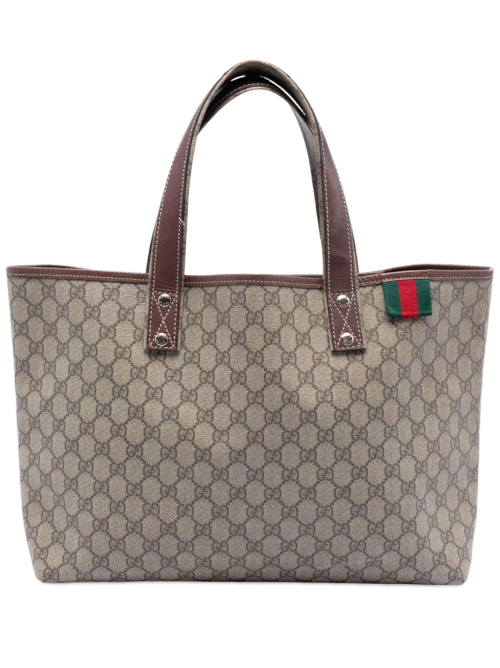 Gucci Pre-Owned 2016-2026 GG Supreme Web tote bag - Marrone