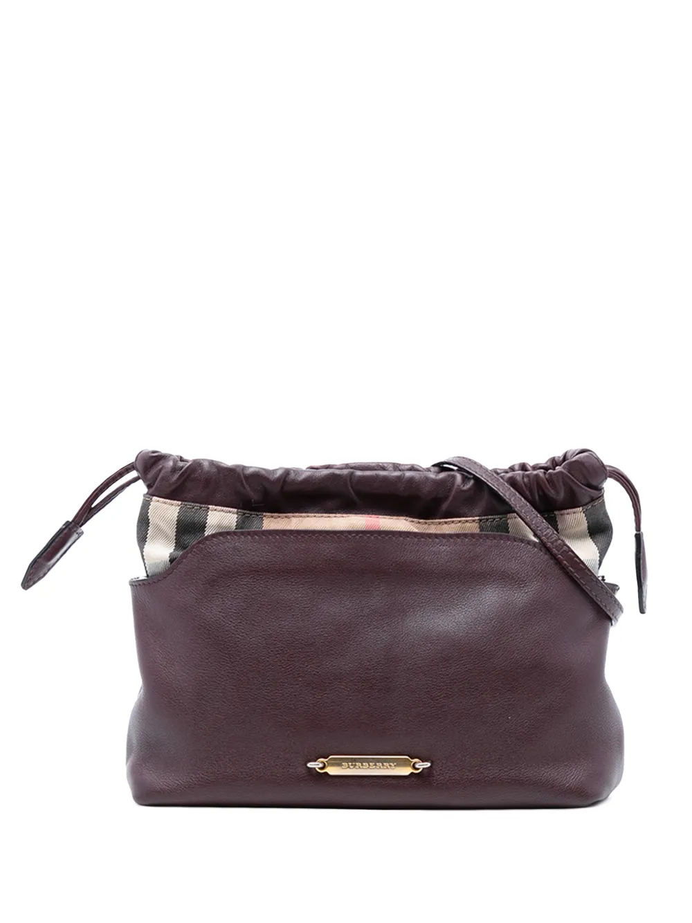 Burberry Pre-Owned 2000-2017 House Check Canvas and Calfskin Little Crush crossbody bag - Rot