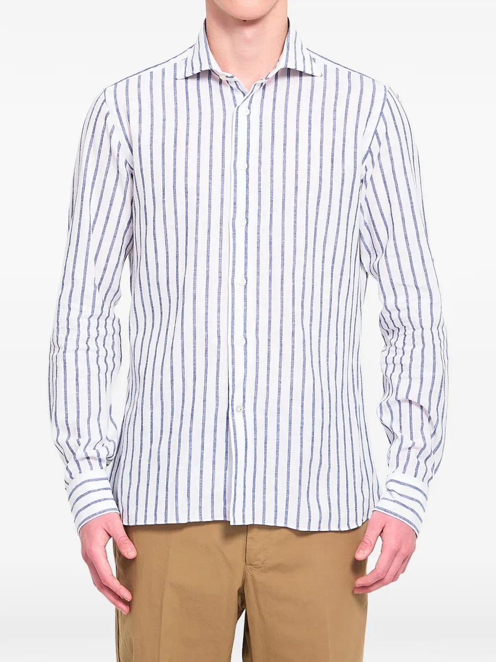 BORRIELLO NAPOLI striped marechiaro shirt - Weiß