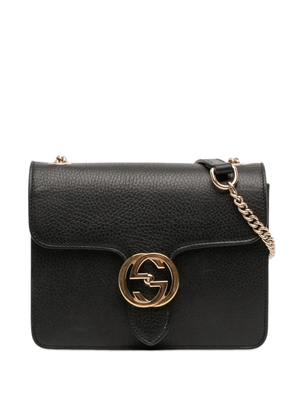 Gucci Pre-Owned 2016-2025 Small Dollar Calfskin Interlocking G crossbody bag - Nero