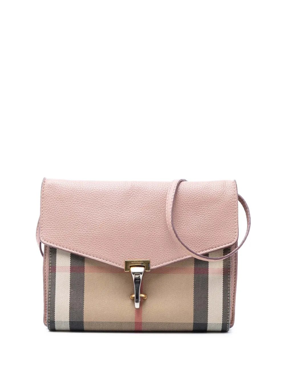 Burberry Pre-Owned 2000-2017 Small Leather and House Check Canvas Derby Macken crossbody bag - Marrone
