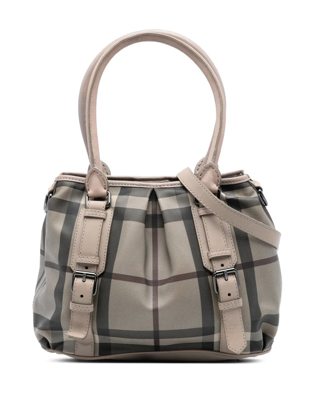 Burberry Pre-Owned 2000-2017 Small Smoke Check Coated Canvas Northfield satchel - Marrone