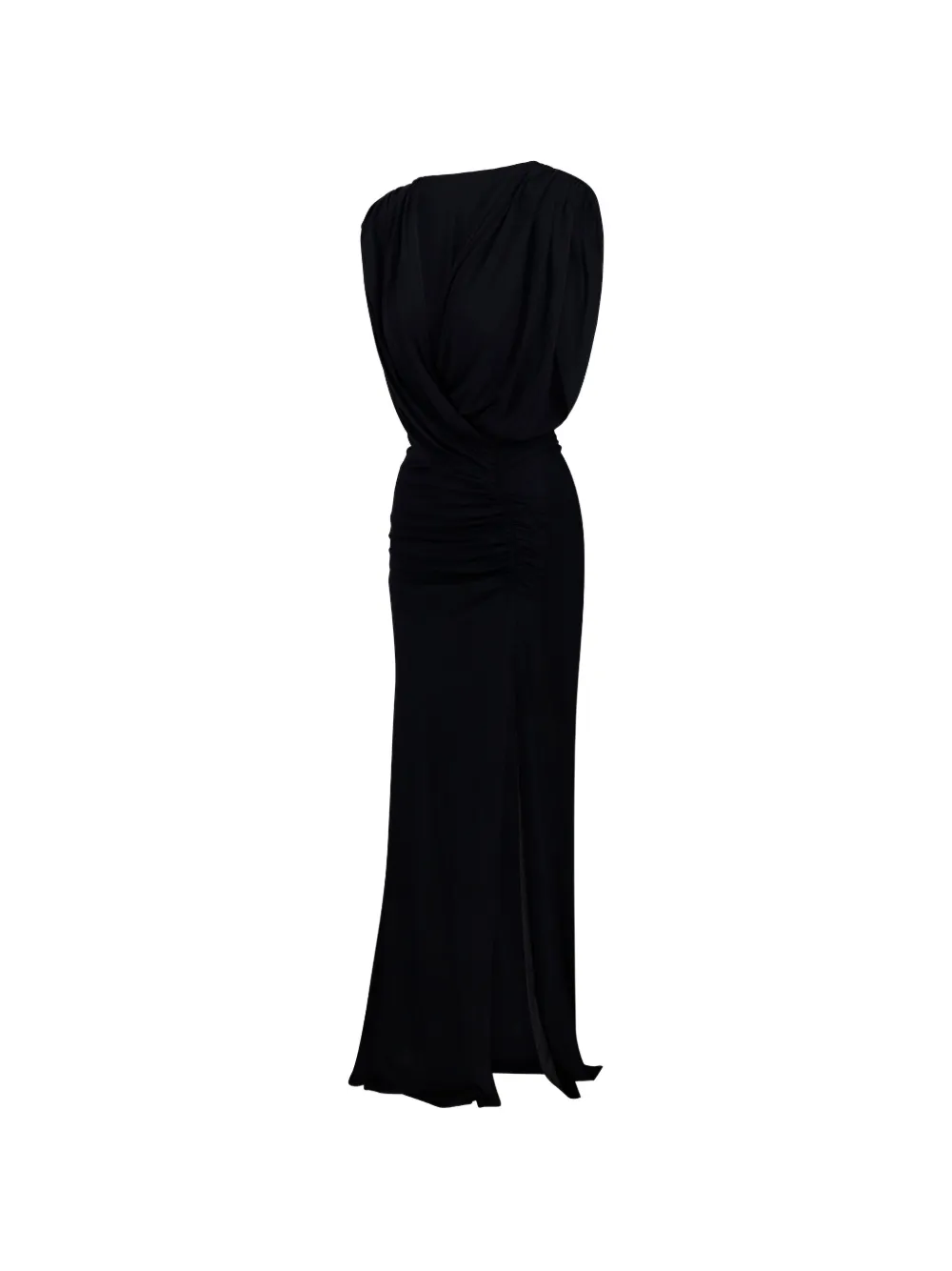  Amazuìn Meghan Draped Maxi Dress - Black 