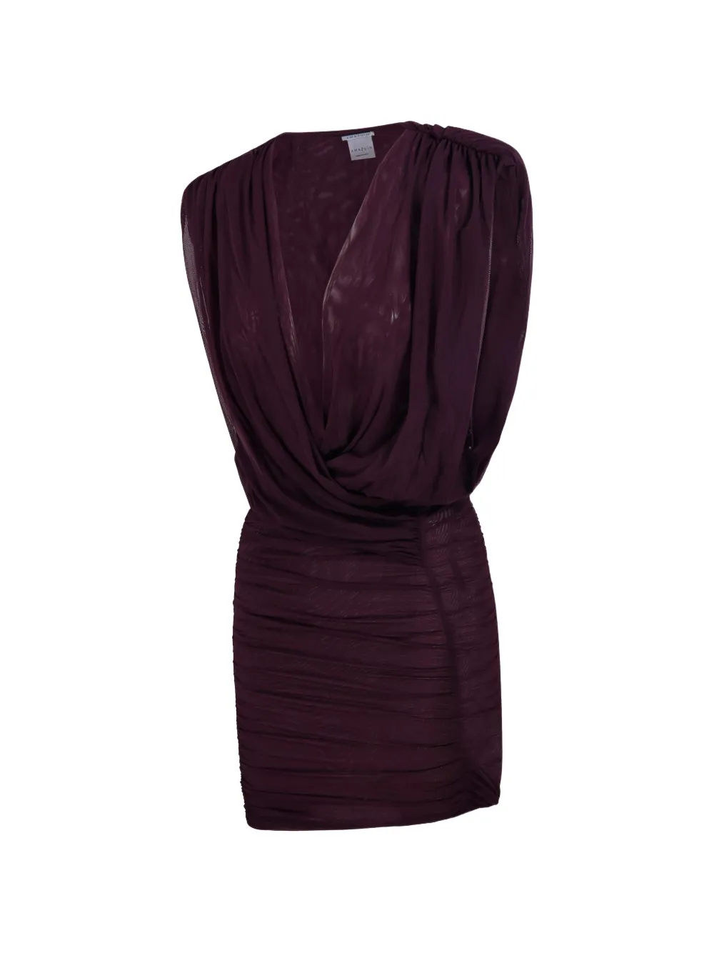  Amazuìn Candice V-neck Draped Mini Dress - Red 