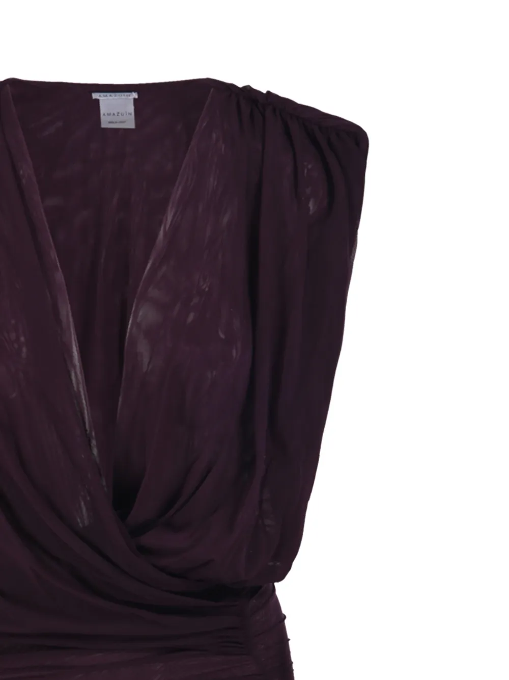 Amazuìn Tamie Sheer gedrapeerde midi-jurk met ruches Rood
