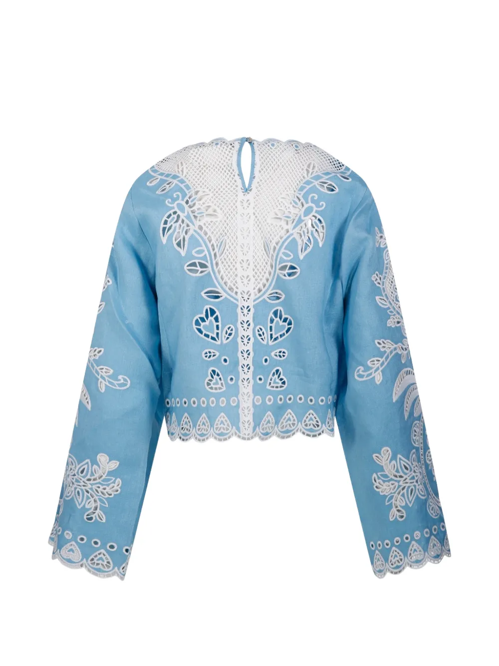FARM Rio Blouse met lange mouwen en uitgesneden details Blauw