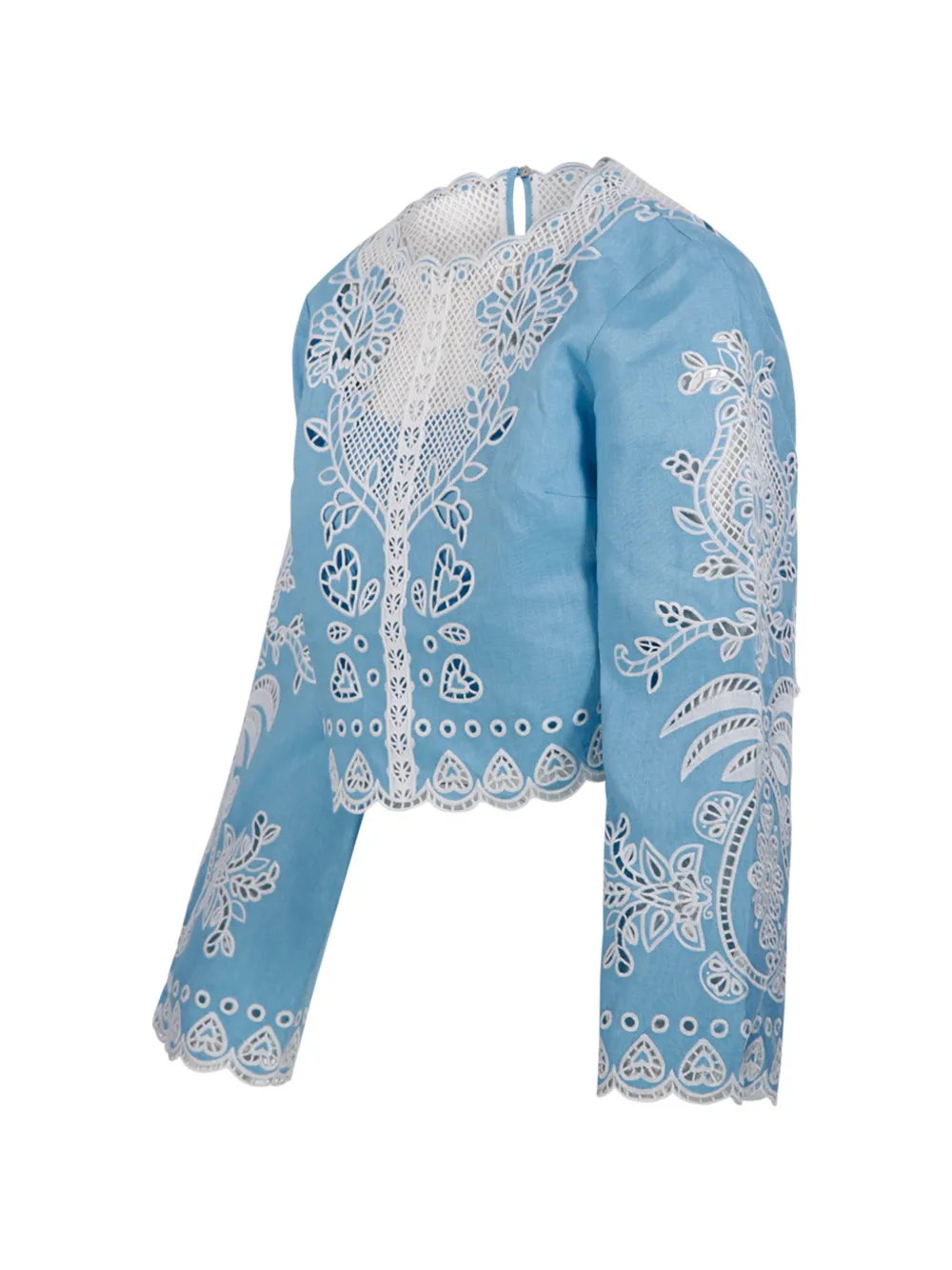 FARM Rio Blouse met lange mouwen en uitgesneden details Blauw