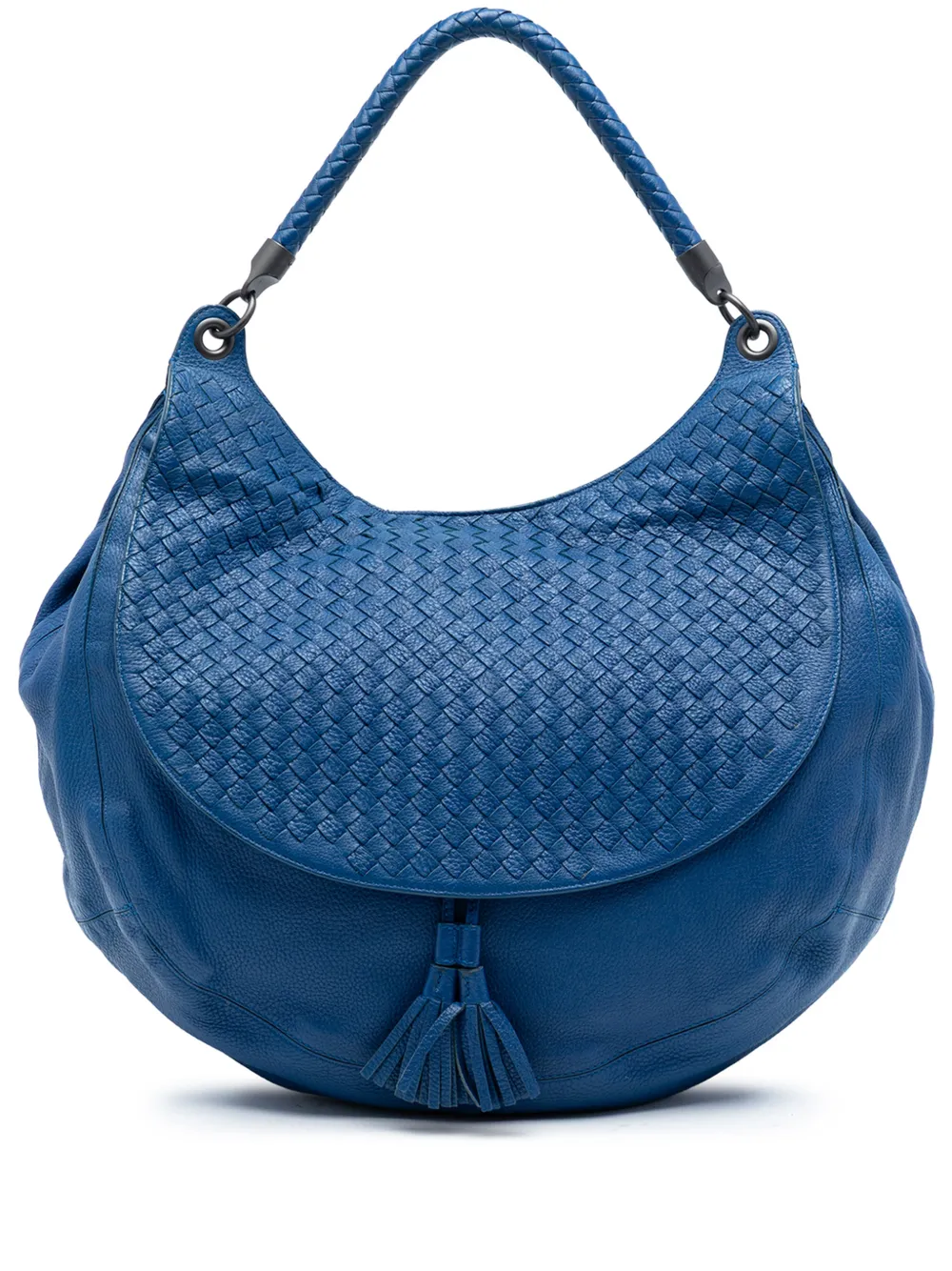 Bottega Veneta Pre-Owned 2012-2025 Large Washed Cervo Intrecciato hobo bag - Blu