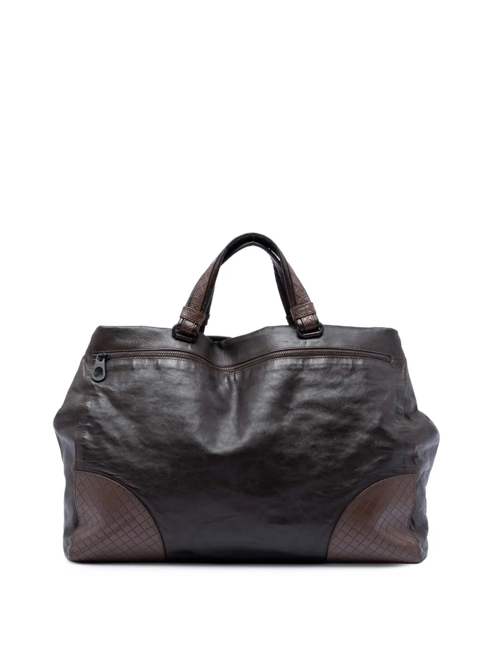 Bottega Veneta Pre-Owned 2012-2026 Intrecciomirage Trimmed Nappa tote bag - Marrone