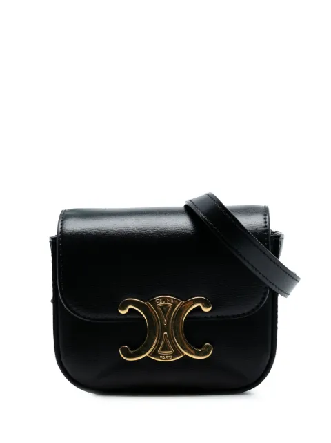 Celine Pre-Owned 2022 Mini Shiny Calfskin Triomphe crossbody bag