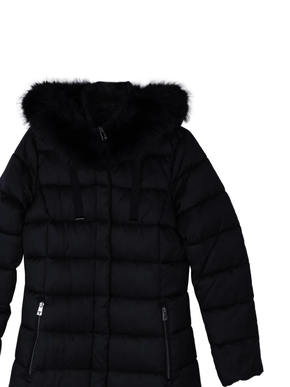  Tahari Abrigo Con Capucha - Negro 