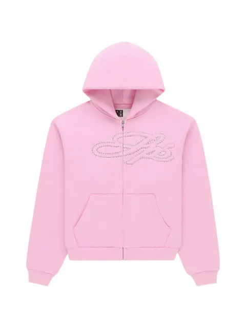 SP5DER rhinestone-embellished zip hoodie