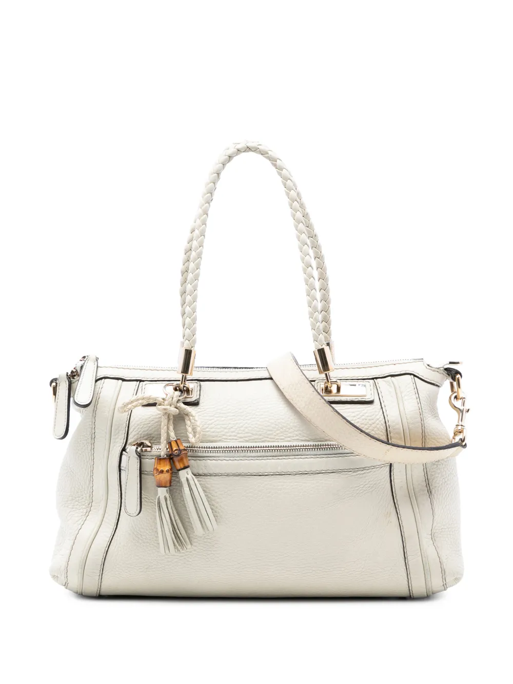 Gucci Pre-Owned 2016-2026 Pebbled Calfskin Bella satchel - Bianco