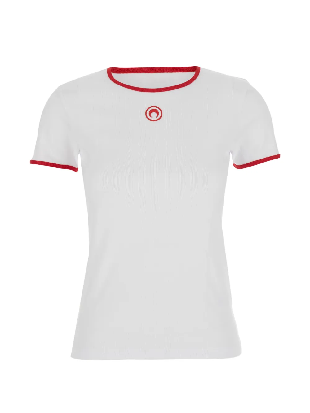 Marine Serre embroidered trim T-shirt - Weiß