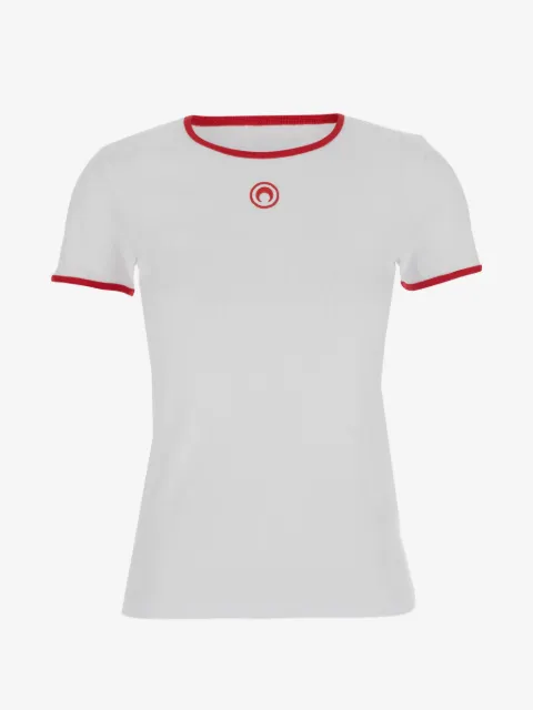 Marine Serre embroidered trim T-shirt
