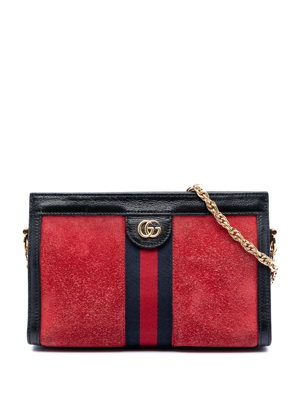Gucci Pre-Owned 2016-2026 Small Suede Ophidia Chain crossbody bag - Rosso