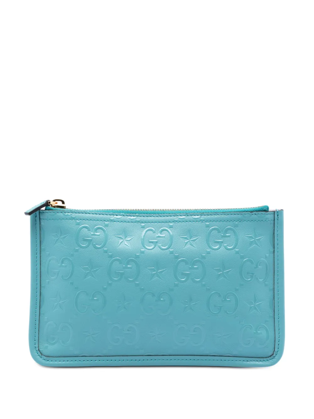 Gucci Pre-Owned 2016-2026 GG Star Embossed Leather with Chain pouch - Blu