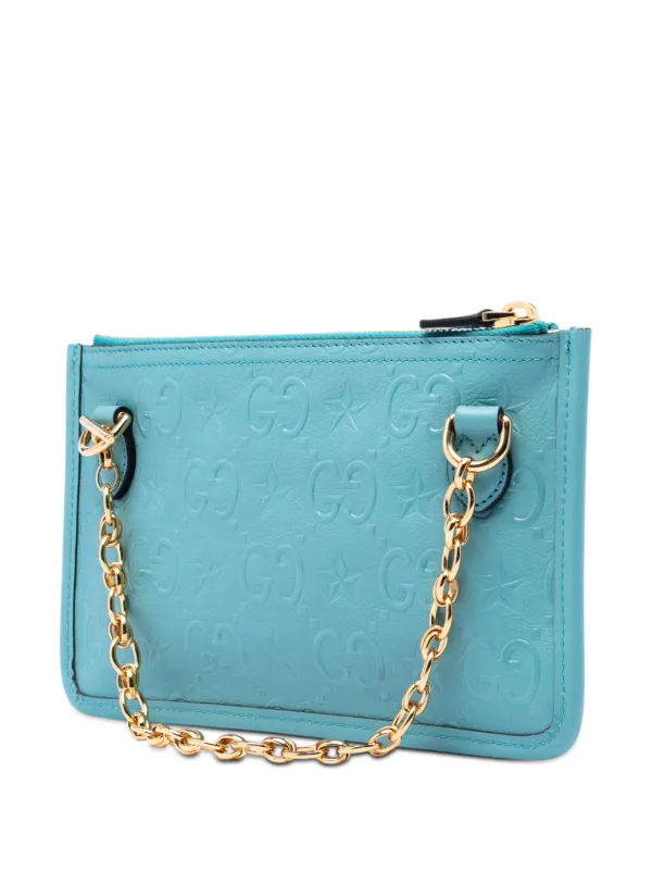 グッチ　チェーン付　ポーチ Gucci Pre-Owned 2016-2026 GGスターエンボス レザー ウィズ チェーン