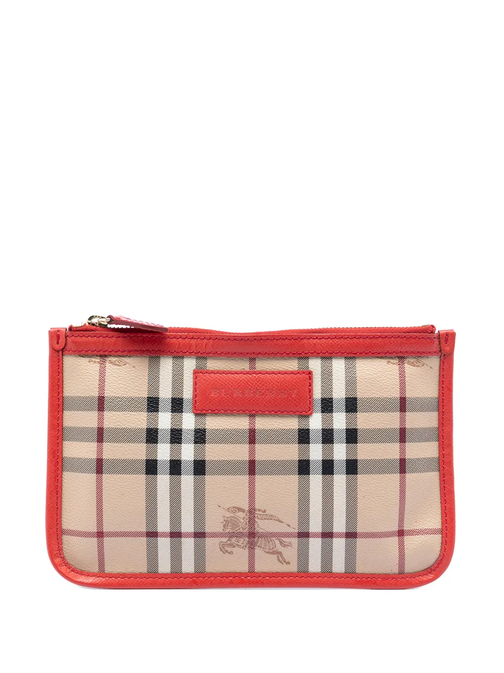 Burberry Pre-Owned 2000-2017 Haymarket Check Coated Canvas pouch - Marrone