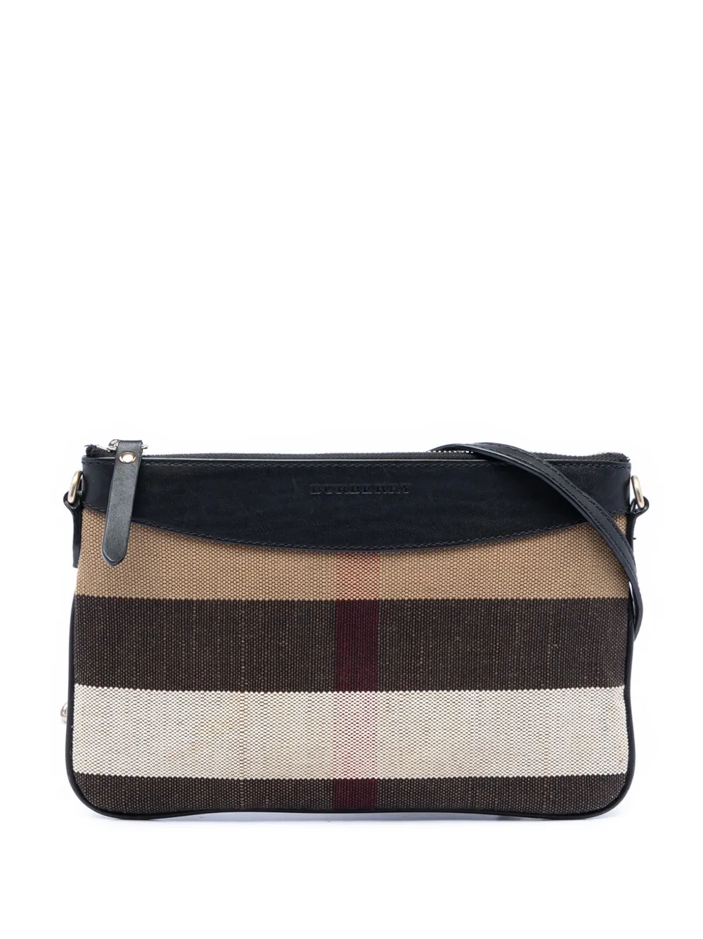 Burberry Pre-Owned 2000-2020 Mega Check Canvas Peyton crossbody bag - Marrone