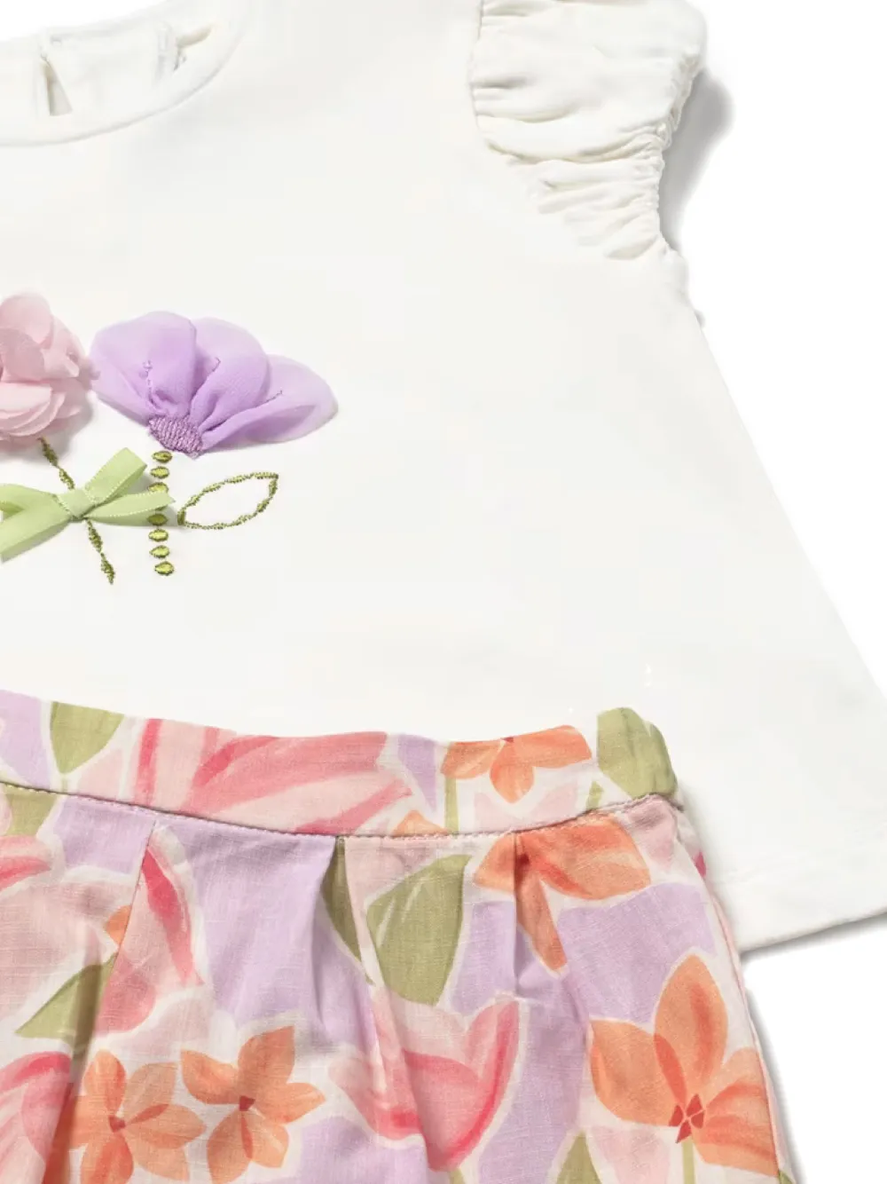  Mayoral Floral Short Set - White 