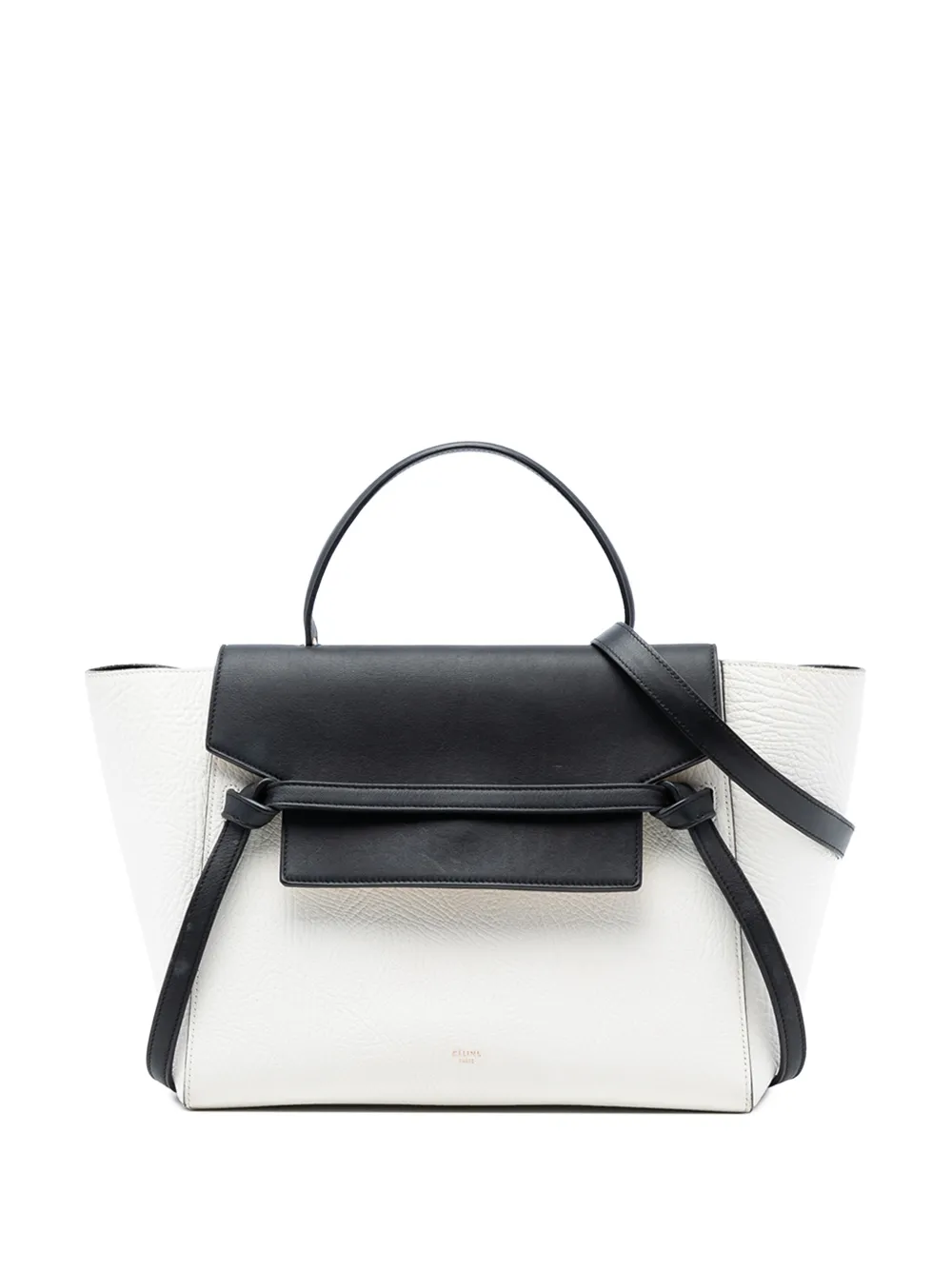 Celine Pre-Owned 2015 Mini Bicolor Grained Calfskin Belt Bag satchel - Nero