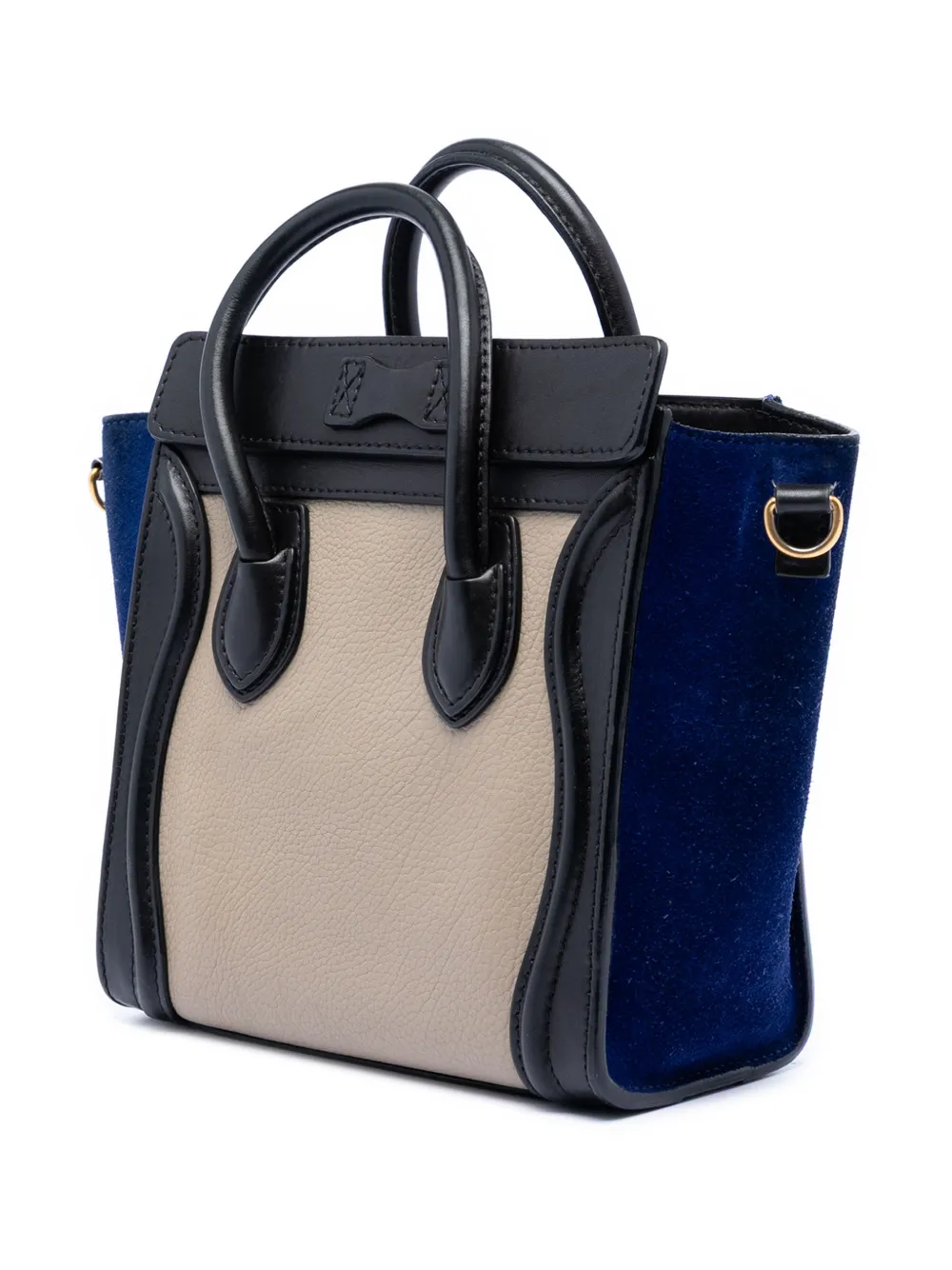 2003 Nano Tricolor Leather Luggage Tote Satchel