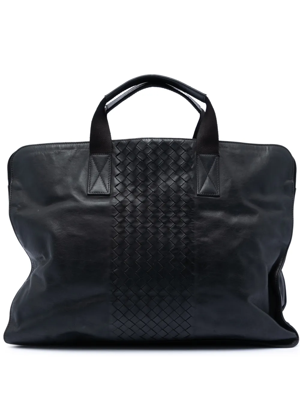 Bottega Veneta Pre-Owned 2012-2025 Intrecciato Trimmed Leather Soft Briefcase business bag - Nero