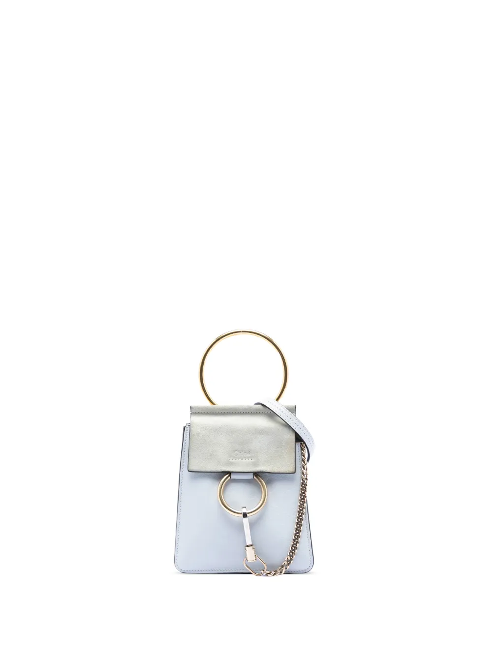 Chloé Pre-Owned 2019 Mini Calfskin and Suede Faye Bracelet Bag satchel - Grigio