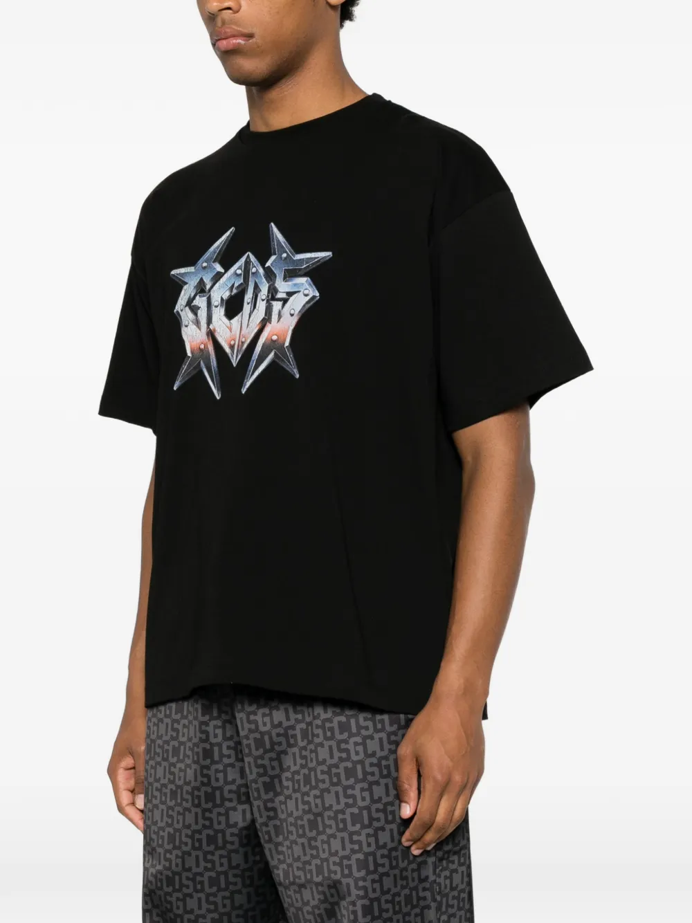 GCDS Bulletproof T-shirt met logoprint Zwart