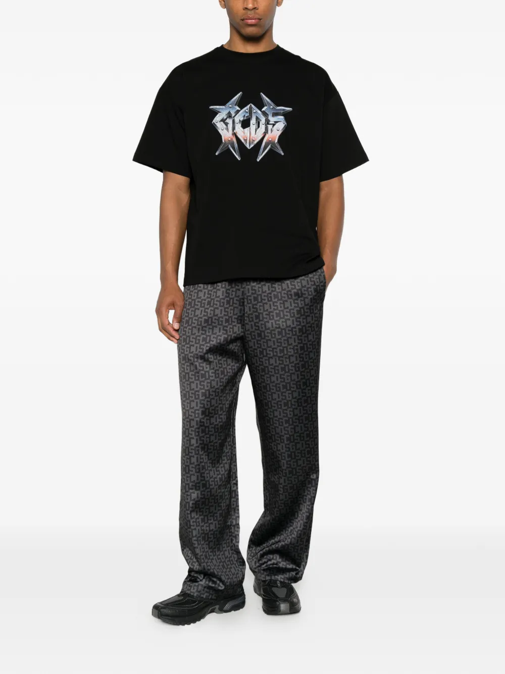 GCDS Bulletproof T-shirt met logoprint Zwart