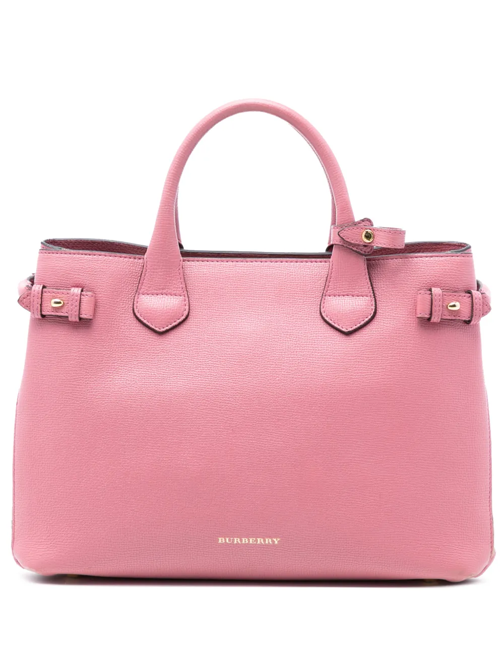 Burberry Pre-Owned 2000-2017 Medium Leather and House Check Banner satchel - Rosa