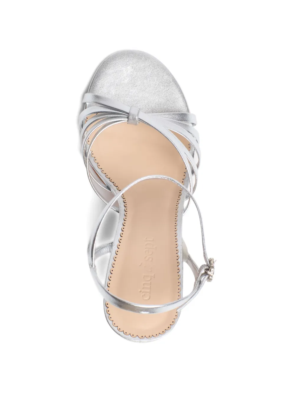 Cinq A Sept Logan sandalen met metallic hak Zilver
