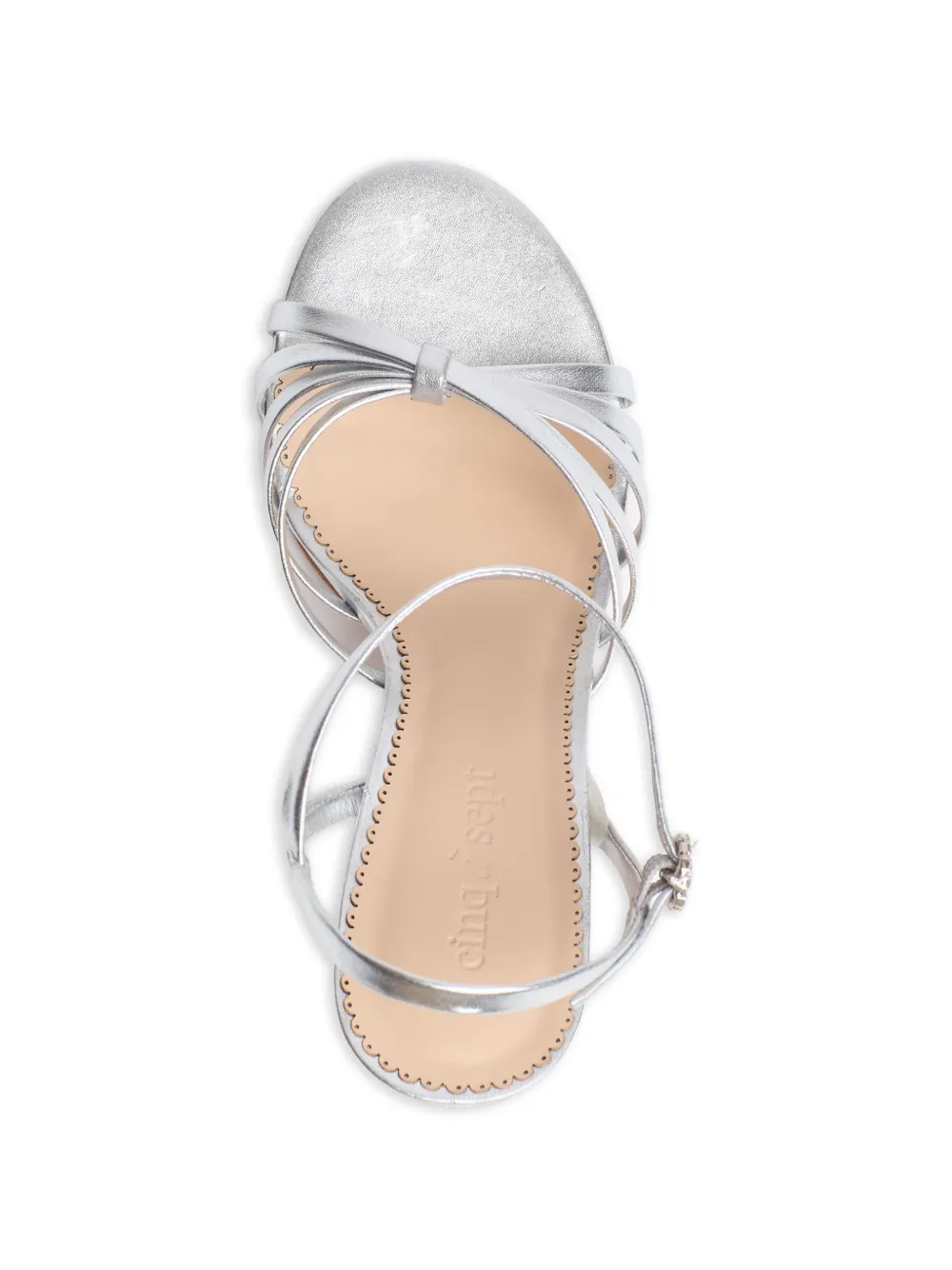  Cinq A Sept Logan Metallic Heeled Sandals - Silver 