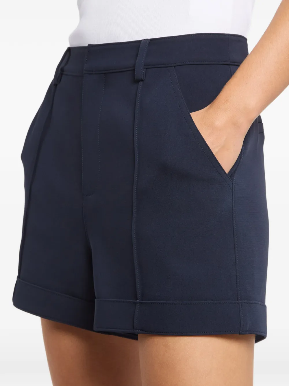 Cinq A Sept Mindy shorts met omgeslagen pijpen Blauw