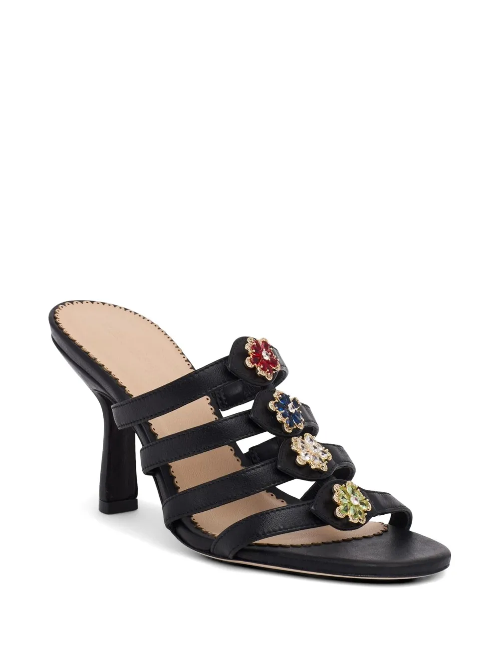 Cinq A Sept Sandalen met verfraaide hak Zwart