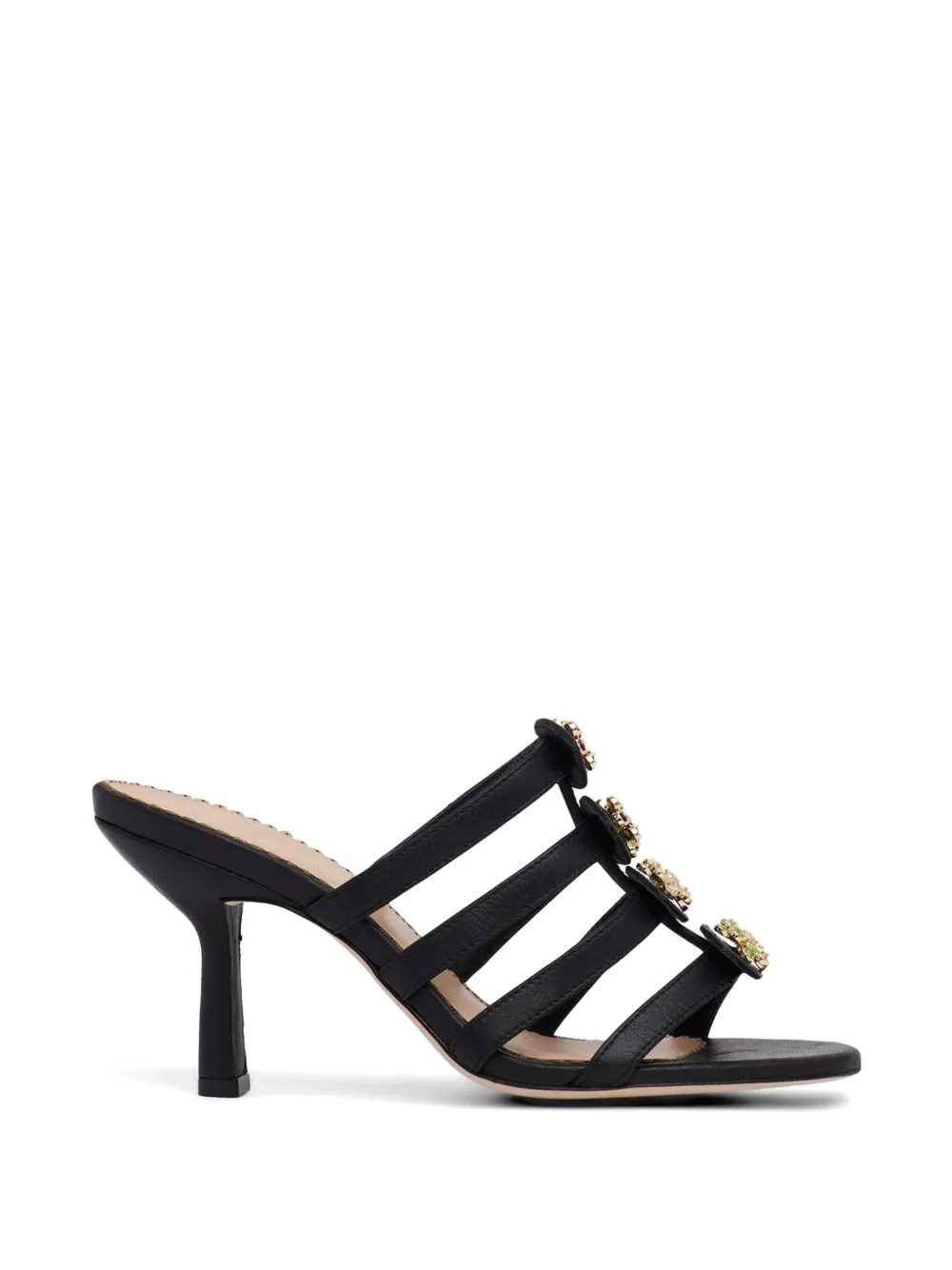 Cinq A Sept Sandalen met verfraaide hak Zwart